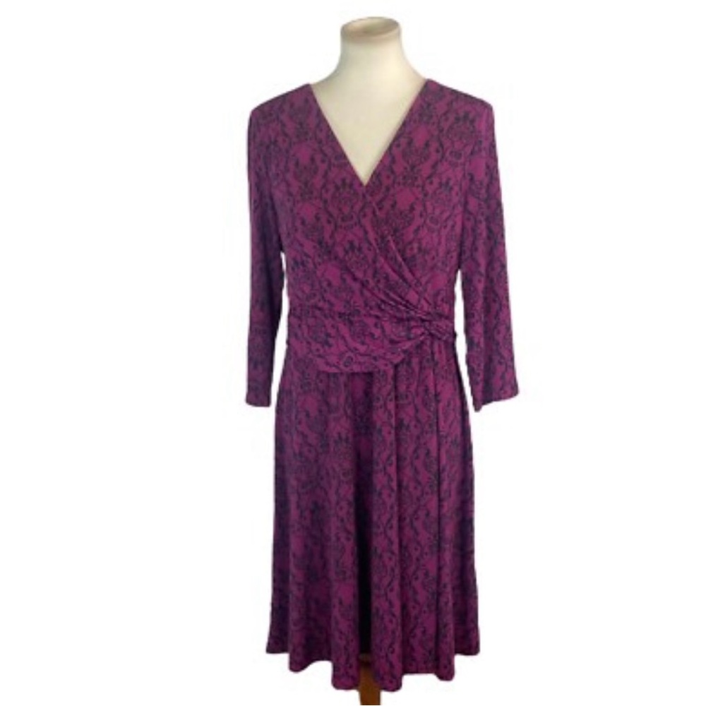Chadwicks Mandala V Neck Wrap Midi Dress
